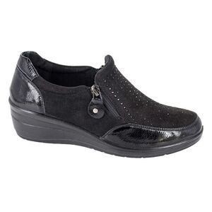Boulevard Womens/Ladies Patent PU Casual Shoes / Black